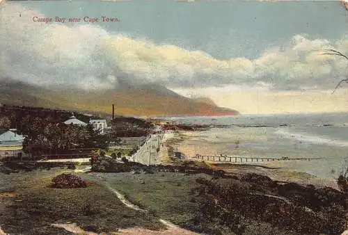 Südafrika in der Nähe von Kapstadt Camps Bay Beach Vintage Postkarte