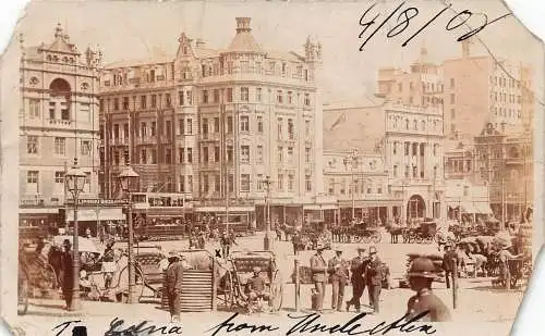 Südafrika 1903 Johannesburg Square Rikscha Lipniski Bros Shop RPPC Postkarte