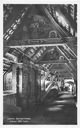 Schweiz Luzern Spreuerbrücke Vintage Postkarte