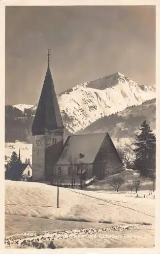 Schweiz Saanen im Winter Gifferhorn Kirche Vintage Postkarte