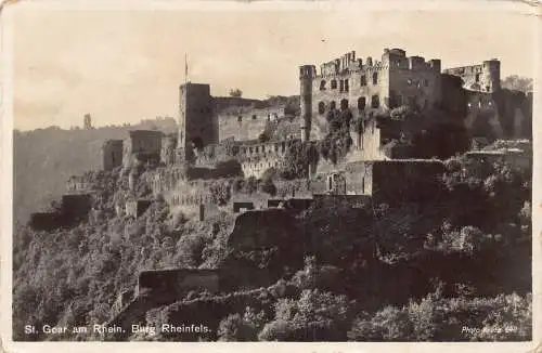 Deutschland 1935 St Goar am Rhein Burg Rheinfels Vintage Postkarte