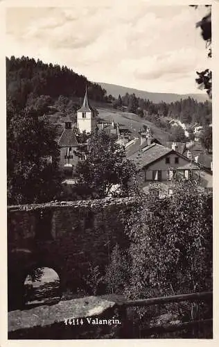 Schweiz Valangin Gesamtansicht Vintage Postkarte