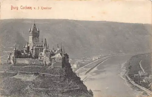 Deutschland 1909 Burg Cochem i Schloss Kreutzer Vintage Postkarte