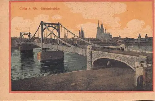 Deutschland Köln Köln a Rh Haengebrücke Brücke Vintage Postkarte