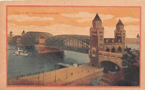 Deutschland Köln Köln a Rh Hohenzollernbrücke Dampfschiff Postkarte