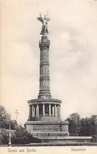 Deutschland Gruss aus Berlin Siegessäule Siegessäule Vintage Postkarte