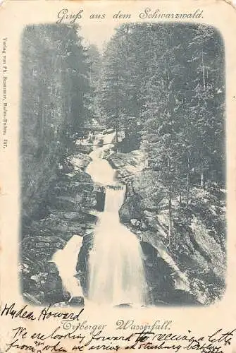 Deutschland Gruss aus Schwarzwald Triberger Wasserfall Wasserfall Postkarte