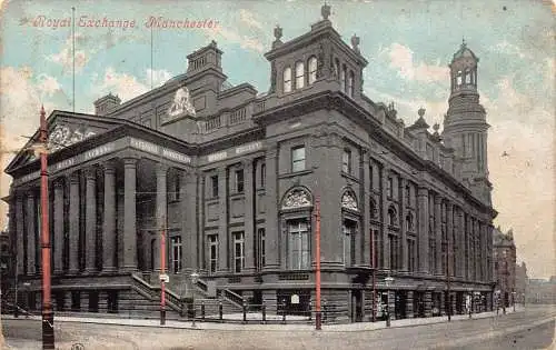 England 1908 Royal Exchange Manchester Vintage Postkarte