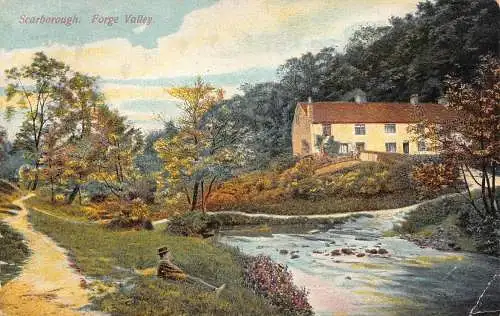 England Scarborough Forge Valley Vintage Postkarte