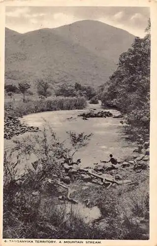 Tansania Tanganjika Territory A Mountain Stream River Vintage Postkarte