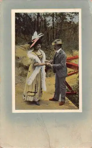 Russland 1911 Romantik Paar erklärt Liebe Elegante Frau Passepartout Postkarte