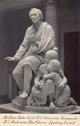 Dänemark Statue Hans Christian Andersen Th Stein Skitse til Postkarte