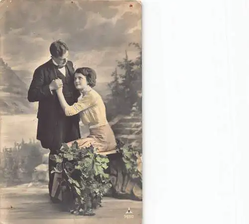 Russland 1914 Liebesroman Paar erklärt Umarmung Fotomontage Postkarte