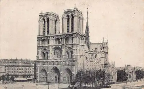 C091 Frankreich Paris Kirche Notre Dame Vintage Postkarte