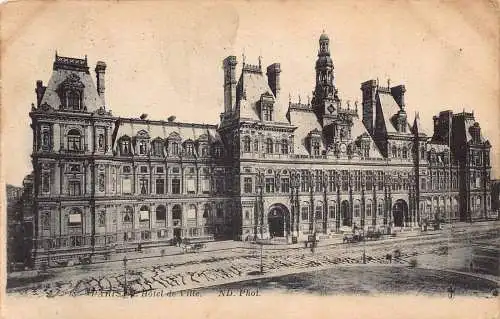 C089 Frankreich Paris L Hotel de Ville Vintage Postkarte