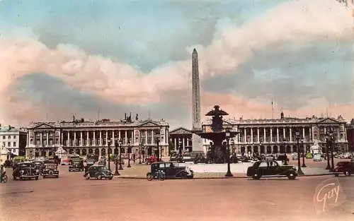 C090 Frankreich Paris La place de la Concorde RPPC Vintage Postkarte
