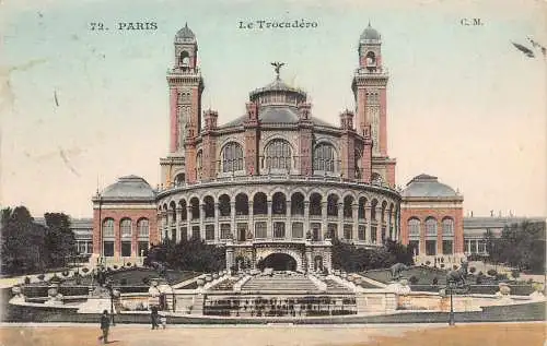 C090 Frankreich Paris La Trocadero 1907 Vintage Postkarte