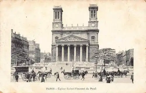 C092 Frankreich Paris Eglise Saint Vincent de Paul Vintage Postkarte