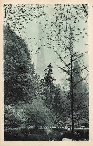 C088 Frankreich Paris der Eiffelturm aus den Trocadero-Gärten Vintage Postkarte