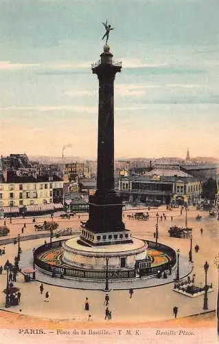C087 Frankreich Paris Place de la Bastille Vintage Postkarte