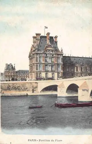 C087 Frankreich Paris Pavillon de Flore Boote Vintage Postkarte