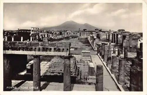 C083 Italien Pompeji Foro Civile RPPC Vintage Postkarte