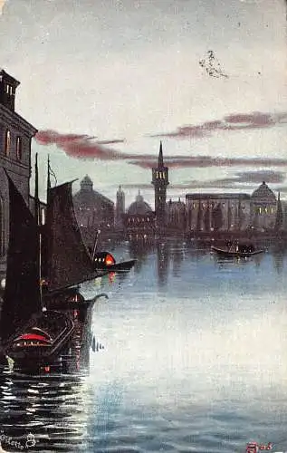 C084 Italien Venedig Gondel Vintage Postkarte
