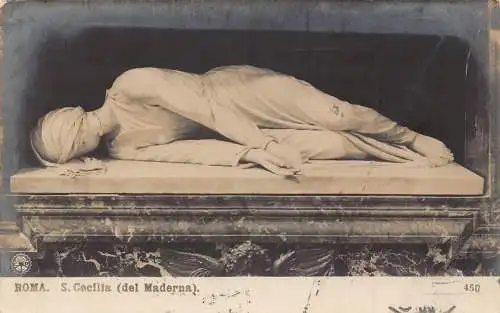 C078 Italien Roma S Cecilia del Maderna Skulptur 1920 Vintage Postkarte