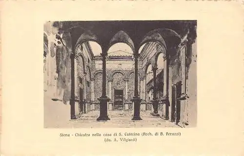 C079 Italien Siena Chiostro nella casa di S. Caterina Vintage Postkarte