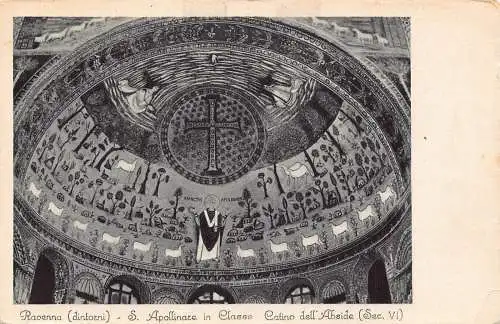 C078 Italien Ravenna S.Apollinare in Classe Catino dell'Abside Vintage Postkarte