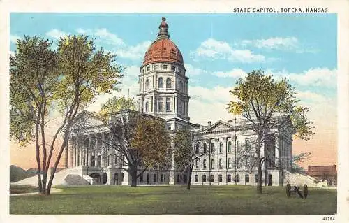 A988 US State Capitol Topeka Kansas Vintage Postkarte