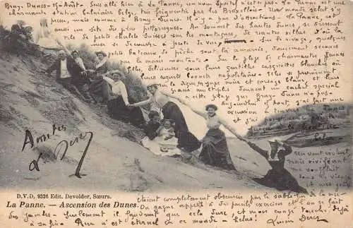A986 Belgien La Panne Himmelfahrt des Dünen Frauen halten Händchen 1904 Postkarte