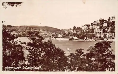 A982 England Kingswear & Dartmouth RPPC Vintage Postkarte
