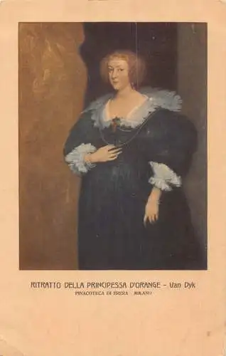 A979 Kunst von Van Dyk Ritratto della Principesa d'Orange Niederländische Prinzessin Postkarte