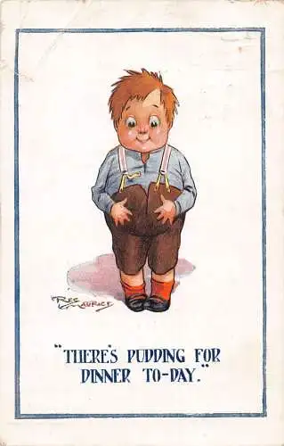 A979 Comic Humor Fetter Junge Heute gibt es Pudding zum Abendessen Postkarte