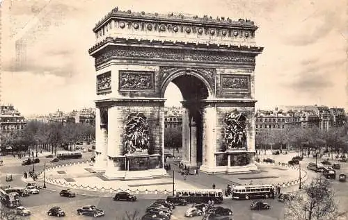 C090 Frankreich Paris L'Arc de Triomphe de l'Etoile RPPC Vintage Postkarte