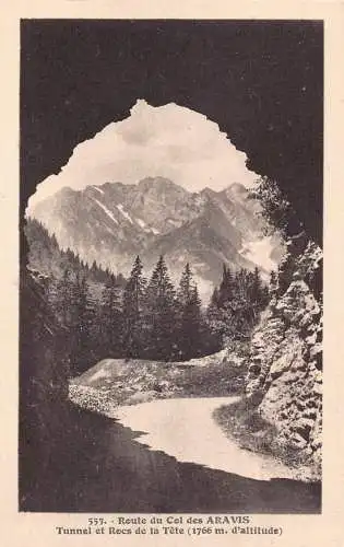 Frankreich Route de Col des Aravis Tunnel et Rocs de Tete Berg Vintage Postkarte