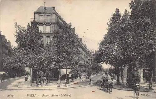 C091 Frankreich Paris Passy Avenue Malakoff 1908 Vintage Postkarte