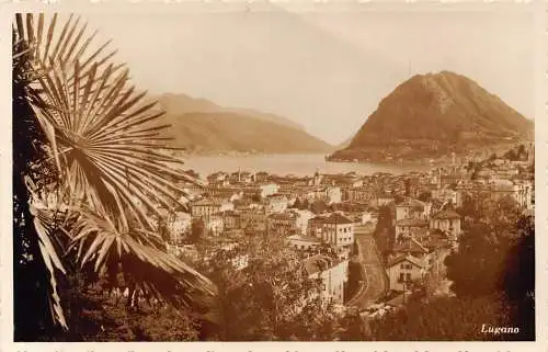 Schweiz Lugano Gesamtansicht Vintage Postkarte