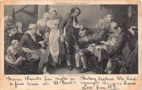 A983 London Kunst 1904 Der Aufbruch Männer und Frauen streiten Postkarte