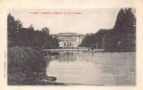 C079 Italien Milano Giardini Pubblici e Villa Reale Vintage Postkarte