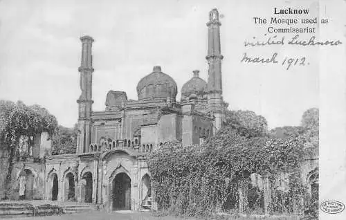 A998 Indien Lucknow Moschee als Kommissariat Vintage Postkarte