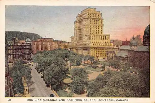 A990 Kanada Sun Life Gebäude und Dominion Square Montreal Postkarte