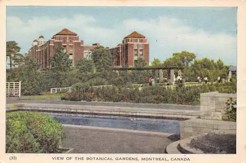 A990 Kanada Montreal Blick auf den Botanischen Garten Vintage Postkarte