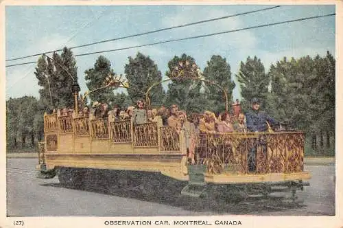 A990 Kanada Montreal Aussichtswagen Straßenbahn Oldtimer Postkarte