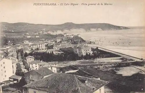 A991 Spanien Fuenterrabia El Cabo Higuer Vista General de Marina Vintage Postkarte