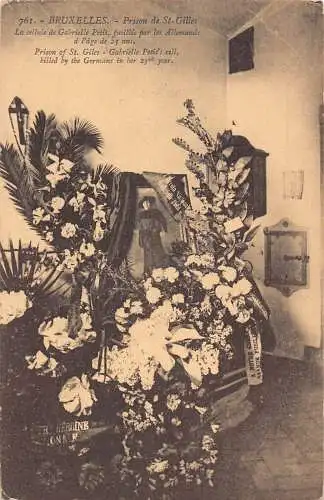 B002 Belgien Brüsseler Gefängnis St. Giles Gabrielle Petit Cell Postkarte