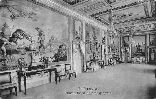 A991 Spanien El Escorial Palacio Salon de Embajadores Palast Postkarte
