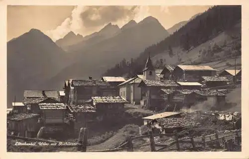 Schweiz Loetschental Wiler mit Rothoerner Dorfberg Vintage Postkarte