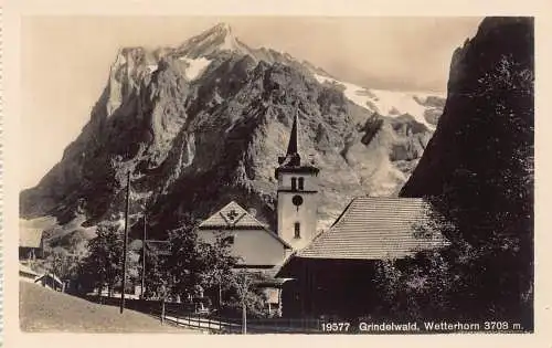 B008 Schweiz Grindelwald Wetterhorn Berg RPPC Vintage Postkarte